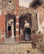 HOOCH, Pieter de The Courtyard of a House in Delft dg china oil painting reproduction